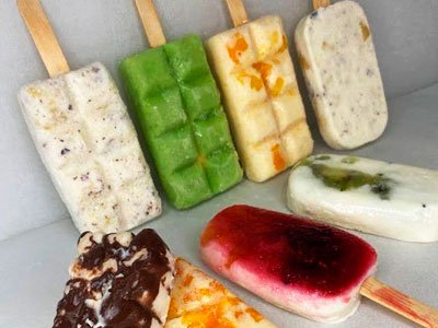 Variedad de sabores de helado